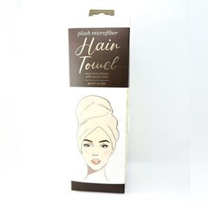 Plush Microfiber Hair Towel - Cream NWOT